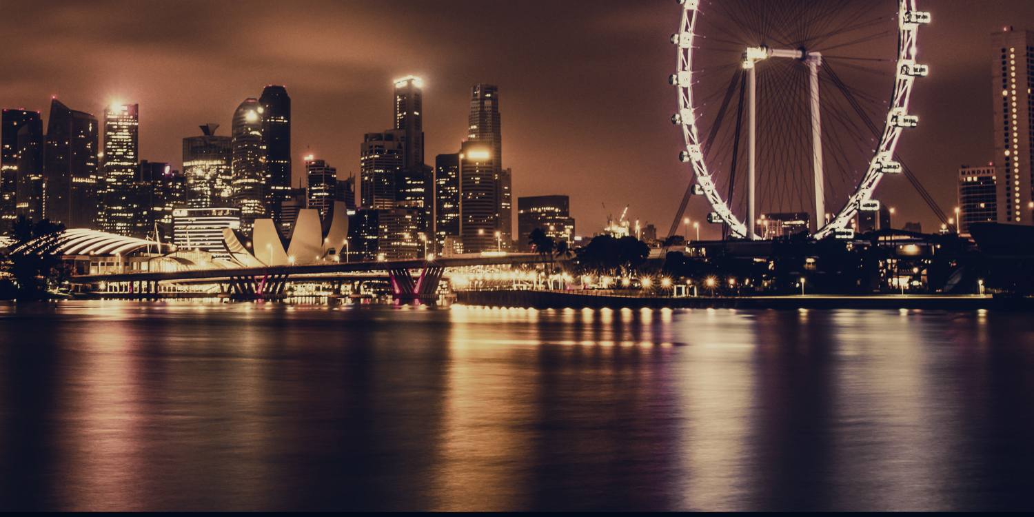 The Singapore central business district at night